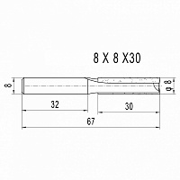 Изображение Фреза пазовая DELTA TOOLS  D=8x30x65 S=8 101.0825